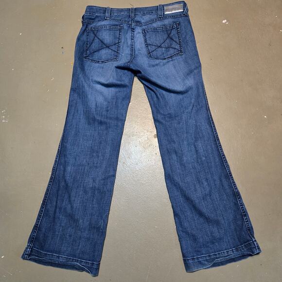 Ariat Denim Trouser Mid Rise Stretch Outseam Ella Wide Leg Jean Women's Size 30R - Picture 7 of 9